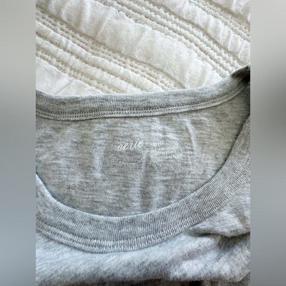 Aerie Women’s Gray Wrap Tie Back Crop Top Size XS - Picture 7 of 12